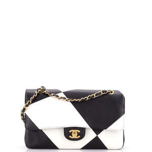 Chanel Medium Classic Double Flap Bag Geometric Patchwork Lambskin